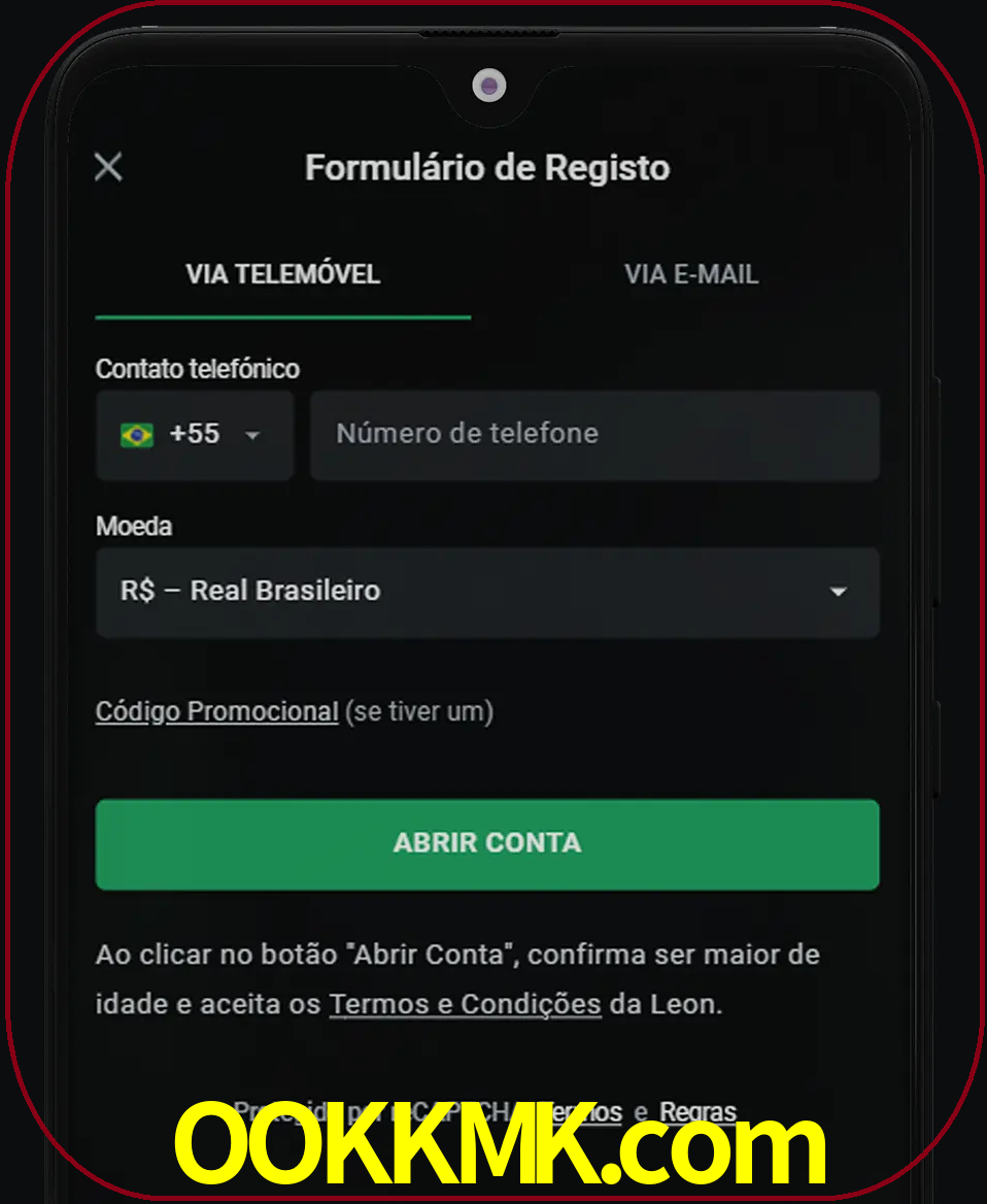 Abra o aplicativo e inicie o processo de registro.