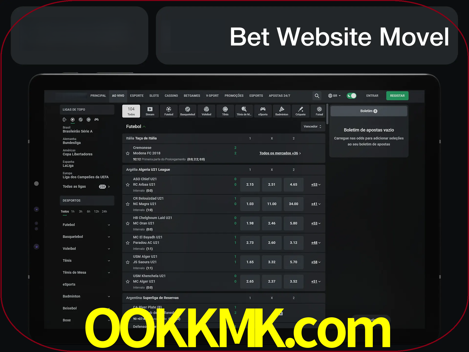Use nosso website em qualquer dispositivo.